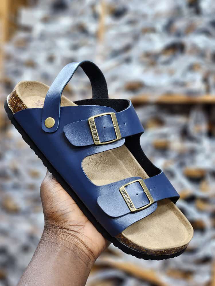 DOUBLE BUCKLE CORK SANDALS (OPEN TOE)