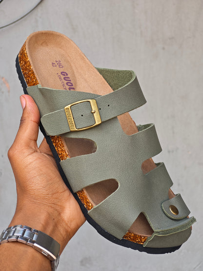 CASUAL BUCKLE CORK SANDALS[CLOSED TOE]