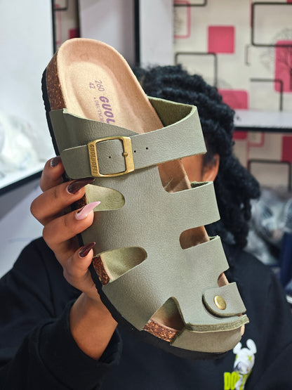 CASUAL BUCKLE CORK SANDALS[CLOSED TOE]