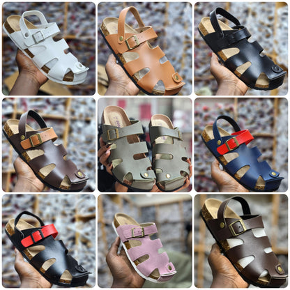 CASUAL BUCKLE CORK SANDALS[CLOSED TOE]