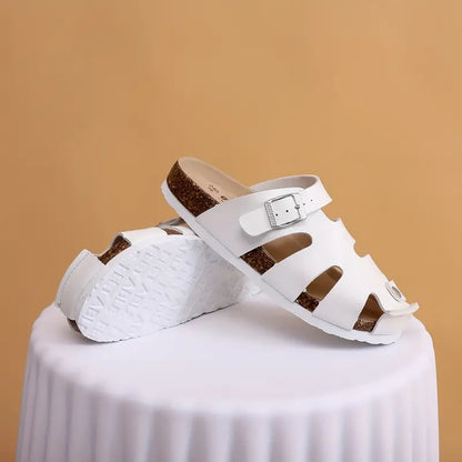 CASUAL BUCKLE CORK SANDALS[CLOSED TOE]