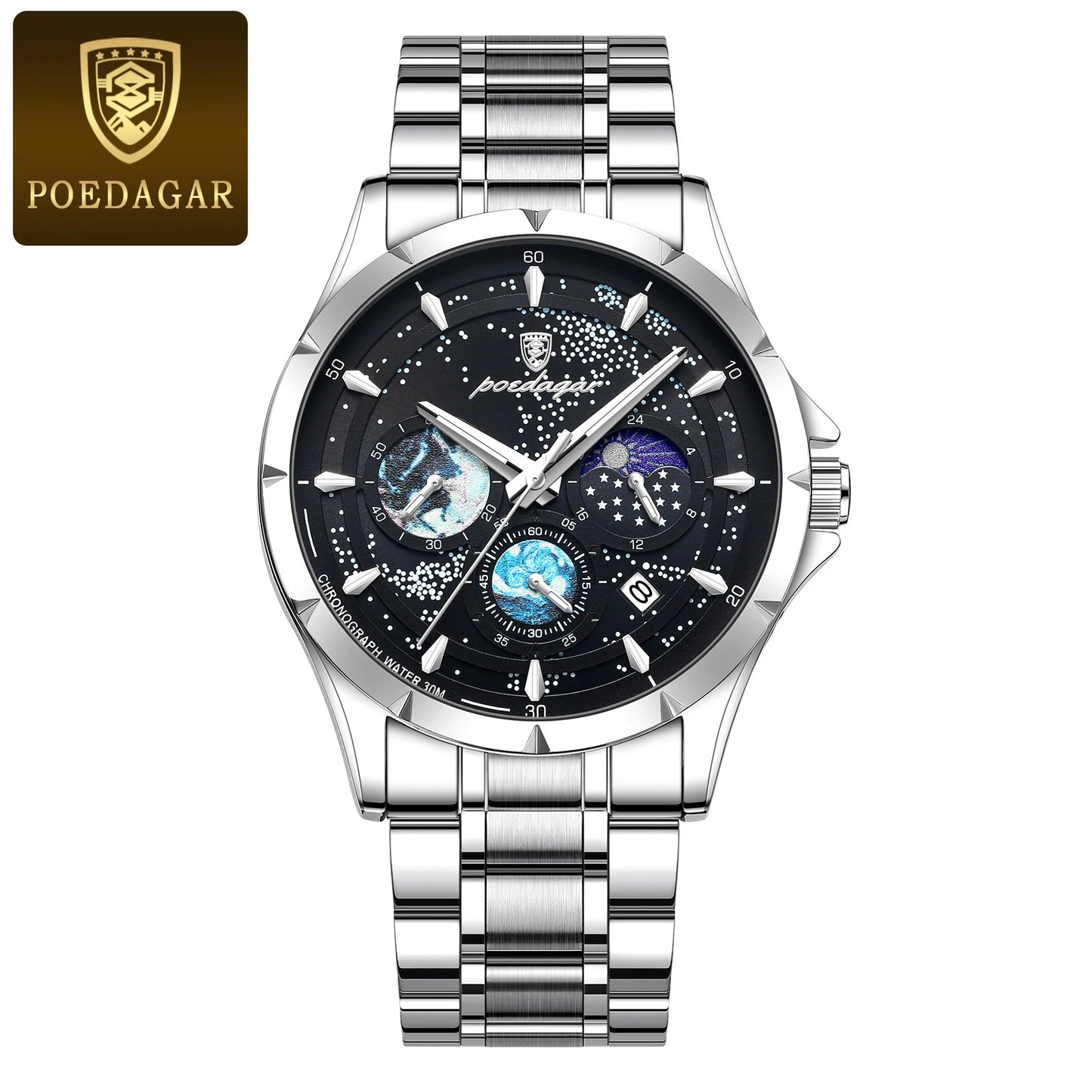 POEDAGAR SPATIAL DESIGN CHRONOGRAPH WATCH