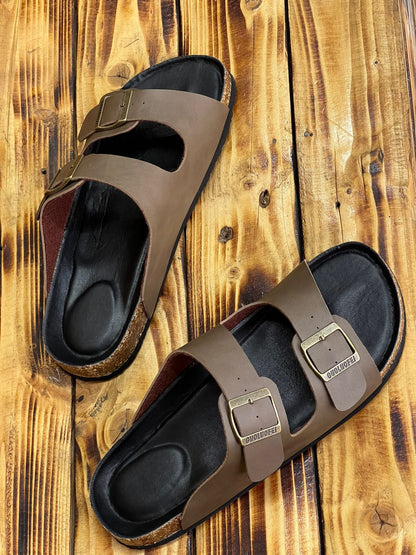 LEATHER CORK SANDALS