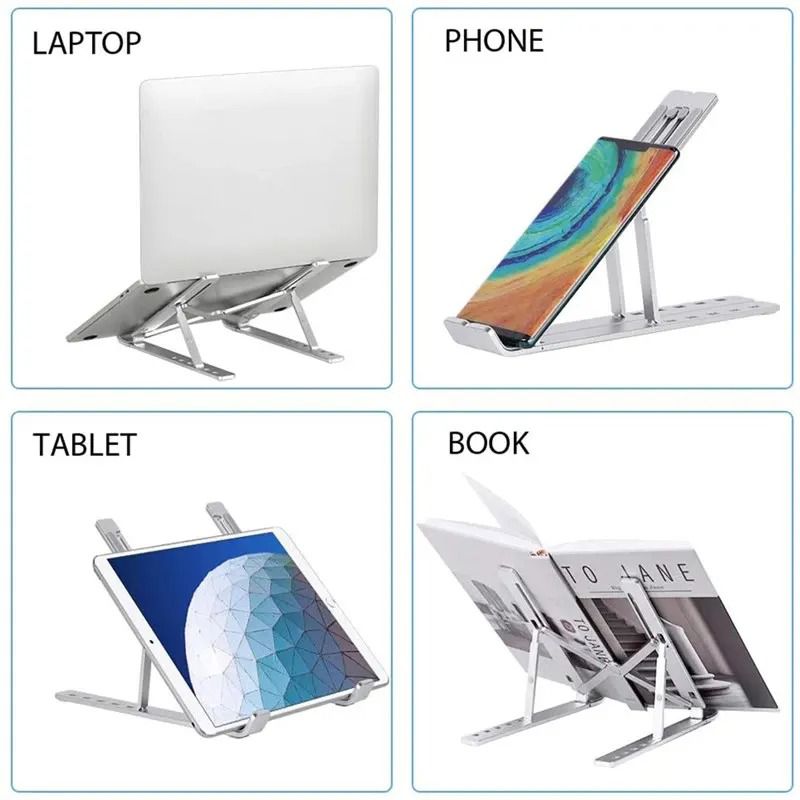 PORTABLE ALUMINIUM STAND FOR LAPTOP,TABLETS,PHONES AND BOOKS