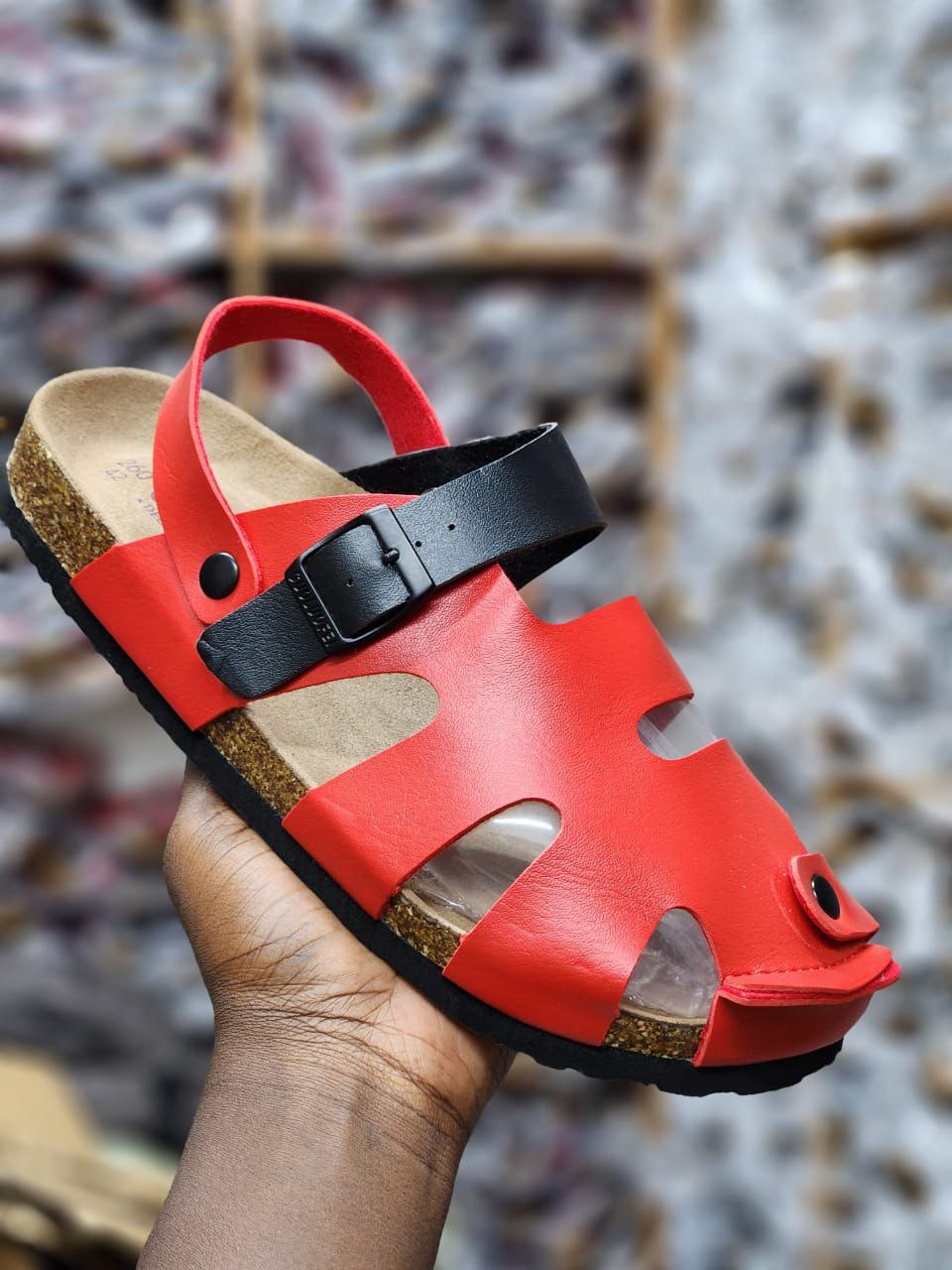 LEATHER CORK SANDALS