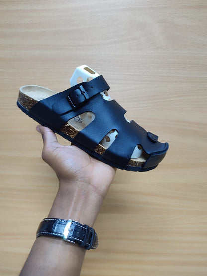 LEATHER CORK SANDALS