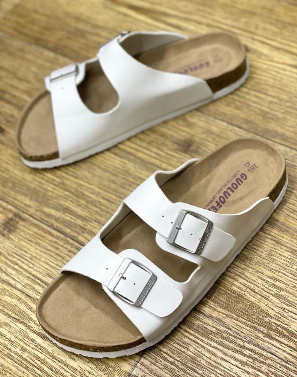 DOUBLE BUCKLE CORK SANDALS (OPEN TOE)