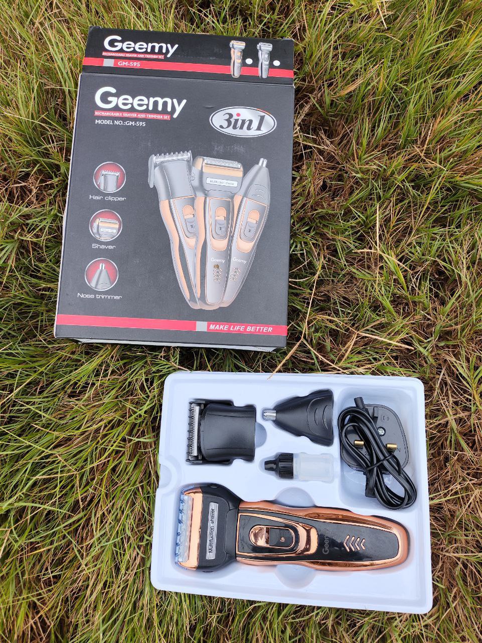 GEEMY 3 IN 1 RECHARGEABLE SHAVER AND TRIMMER SET