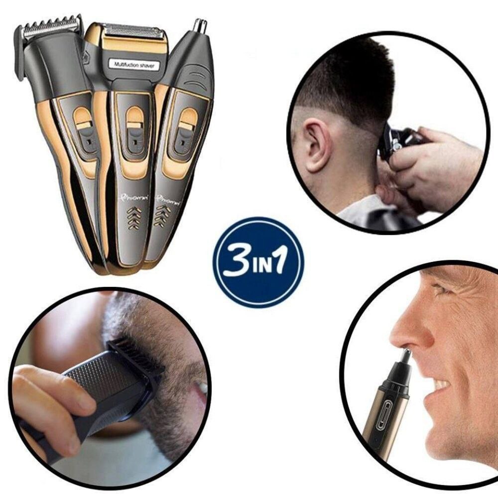 GEEMY 3 IN 1 RECHARGEABLE SHAVER AND TRIMMER SET