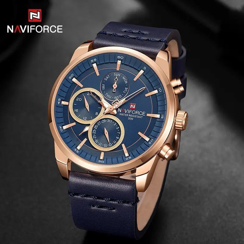 NAVIFORCE LEATHER CHRONOGRAPH WATCH