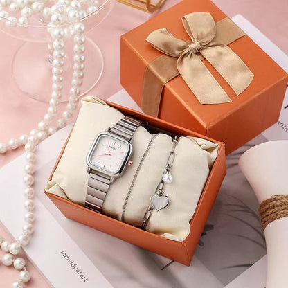 NAIDU WATCH SET WITH LOVE BRACELET[Square-Shaped watch]