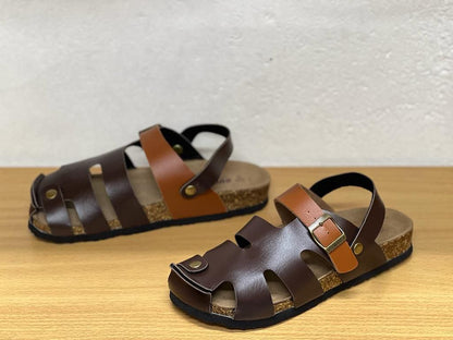 CASUAL BUCKLE CORK SANDALS[CLOSED TOE]