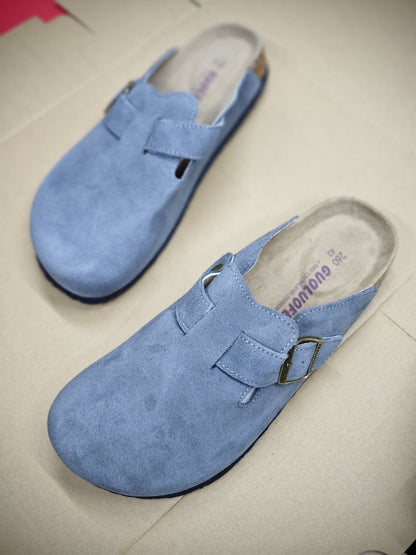 BUCKLE SUEDE CLASSIC CLOG MULES