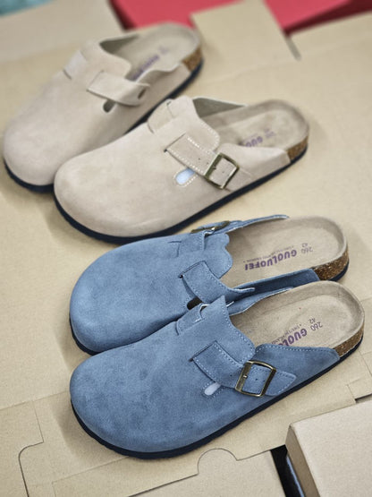 BUCKLE SUEDE CLASSIC CLOG MULES