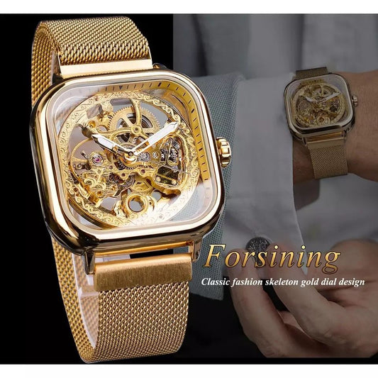 AUTOMATIC FORSINING TRANSPARENT SKELETON  WATCHES .
