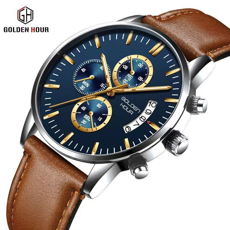 GOLDEN HOUR LEATHER CHRONOGRAPH WATCH