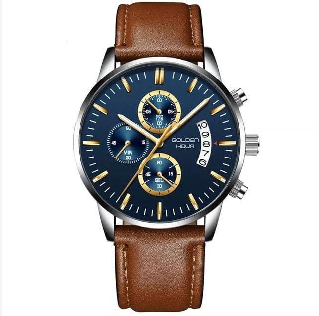 GOLDEN HOUR LEATHER CHRONOGRAPH WATCH