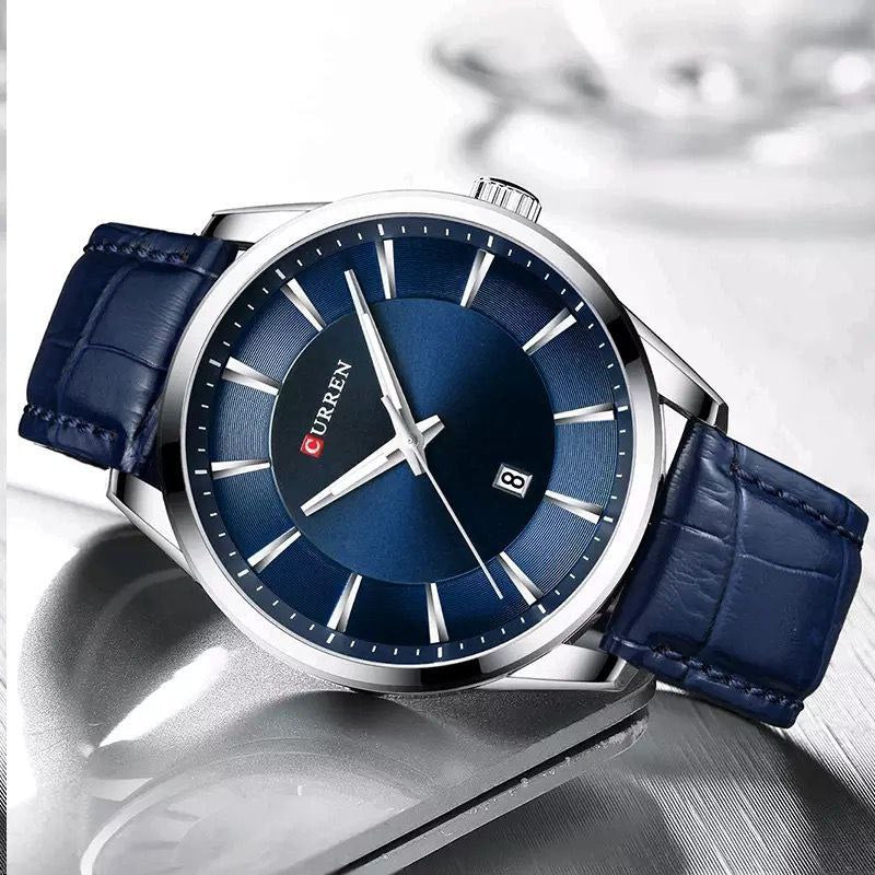 BLUE LEATHER CURREN WATCH