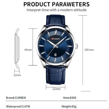 BLUE LEATHER CURREN WATCH